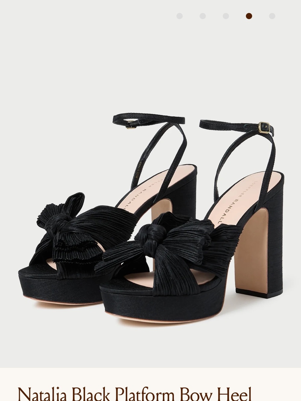 Loeffler Randall Natalia Black Pleated Bow Platform Sandals